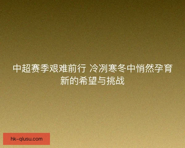 中超赛季艰难前行 冷冽寒冬中悄然孕育新的希望与挑战